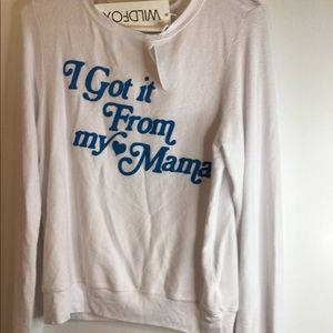 Wildfox white and blue women’s sweater